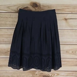 Christopher & Banks A-Line Skirt Womens Sz S Black Eyelet Stretch Waist NWT $49 - Picture 1 of 9