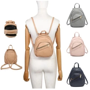 Boutique Bolsillo Frontal Mujer Niña Imitación Cuero Mini Pequeña Mochila Bolso Trasero Reino Unido - Imagen 1 de 12