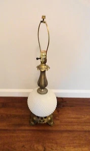 Vintage White Hobnail MIlk Glass Table Lamp 28 " - Picture 1 of 9