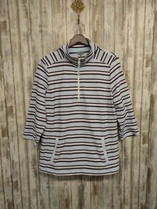 T by TALBOTS 1/4-Reißverschluss Pullover Kängurutasche Stehkragen Baumwolle strukturiert 1X - Bild 1 von 12