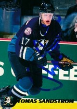 TOMAS SANDSTROM Autograph - Mighty Ducks of Anaheim NHL 1998-99