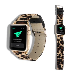 Women Leopard Pattern Band Strap for Apple Watch 10 9 8 7 SE 40/44/41/45/42/46mm - Picture 1 of 15