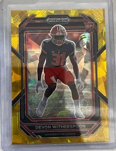 Devon Witherspoon 2023 Prizm Draft Picks Gold Ice RC Football Card #179 Illini - Picture 1 of 2