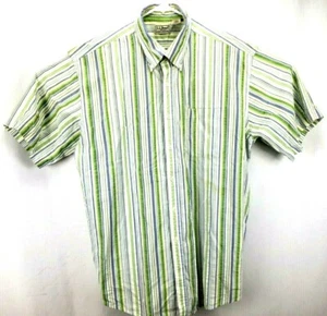 L.L. Bean Men's Shirt Size L-Reg S/S Button Green/Yellow/Purple/White Striped - Picture 1 of 6