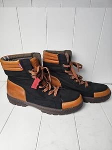 Levis Canvas Combat Boots Herren Größe 10 Schwarz Braun Schnürer Top Zustand Gebraucht  - Bild 1 von 19