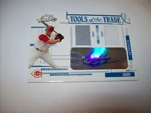 2005 PLAYOFF SEAN CASEY TT-36 TOOLS OF THE TRADE DUAL RELIC AUTO #48\50 SP REDS - Picture 1 of 3