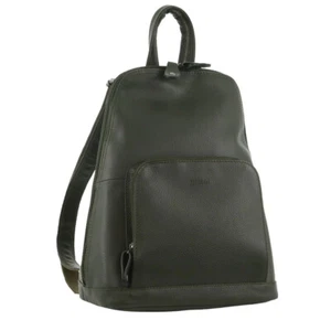 Milleni Women's Twin Zip Backpack Nappa Italian Leather Travel Bag - Grape Leaf - Picture 1 of 4