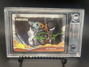 JOHN ROSENGRANT SIGNED 2020 TOPPS MANDALORIAN BABY  YODA CARD BAS  #10