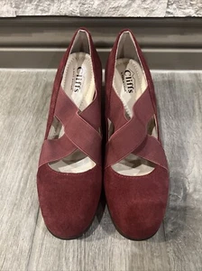 Cliffs By white Mountain Criscross Maroon Maryjane heels - Picture 1 of 7