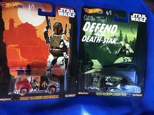 HOT WHEELS STAR WARS BOBA FETT FORD TRANSIT SUPERVAN 1985 CHEVY ASTRO VAN LOT 2 - Picture 1 of 4