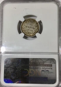 1870 Narrow 0 Canada NGC XF45 10 Cents Sharp Coin Good Eye Appeal - Picture 1 of 2