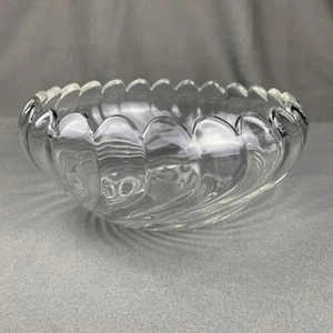 Vintage Fostoria Colony 8in. Swirled Cupped Glass Serving Bowl - Picture 1 of 7