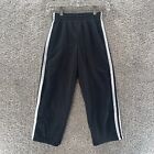 Starter Pants Youth 6 Black White Stripes Athleisure Casual Pockets Polyester 