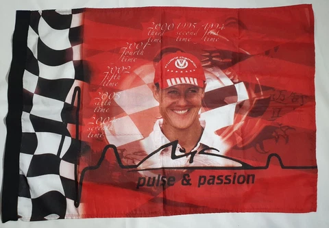 2004 Michael Schumacher Vintage Formula 1 One F1 World Champion Ferrari Flag Cover