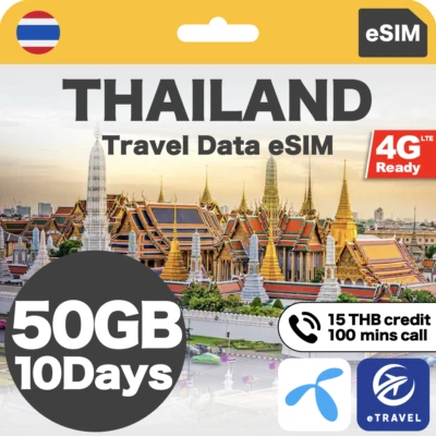 Thailand eSIM DTAC Unlimited Data Travel eSIM | eTravel - Image 1 of 4
