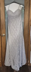 Woman's Long Evening Gown Size 16 by Morilee Madeline Gardner Silver/Mauve VG++ - Picture 1 of 8