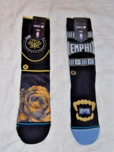 Stance Socks Classic Crew NBA Grizzlies Warriors Combed Cotton Adult LG 9-13 NWT - Picture 1 of 6