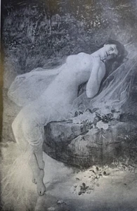 1893 Vintage Magazine Illustration A Flower of Innocence by B. Bukovac - Picture 1 of 2