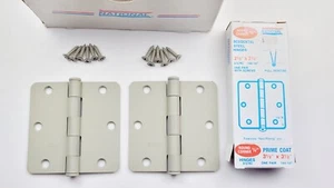 (10 pair lot) National Steel Door Hinges Primed 3.5 USA Old Stock w Screws 512RC - Picture 1 of 13