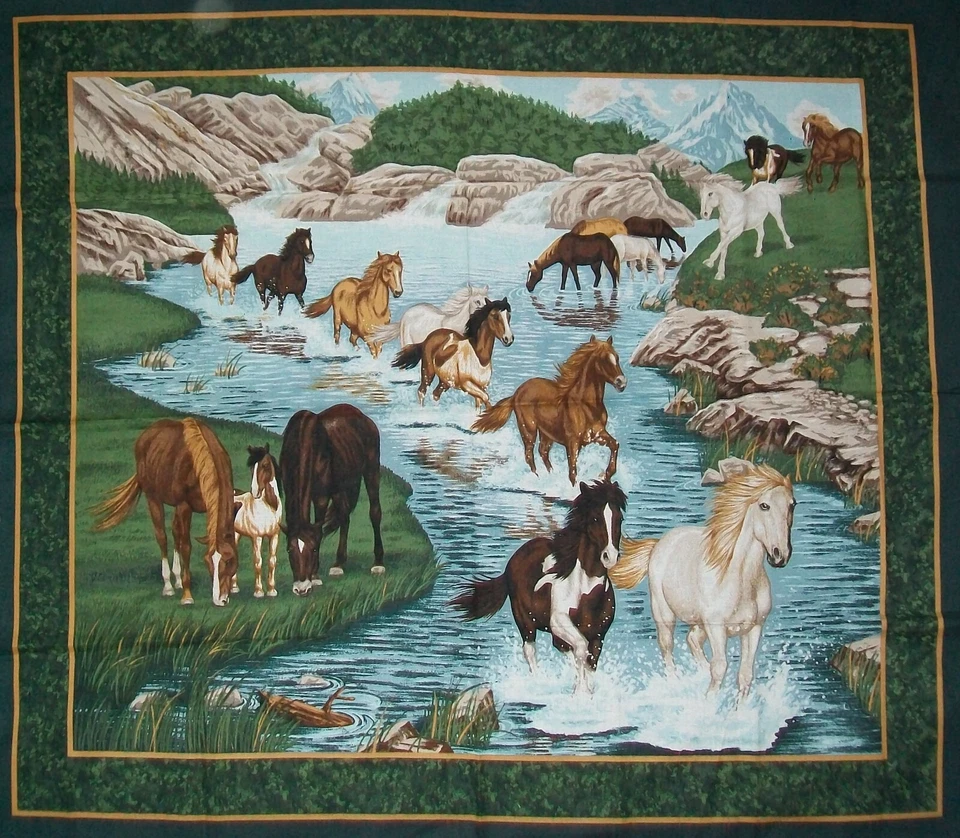 Grand panneau tissu cheval - Photo 1/1