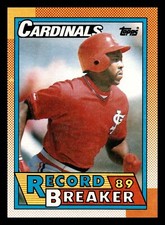 1990 Topps Vince Coleman Cardinals 89 Record Breaker #6 Near Mint NM