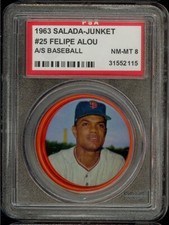 1963 Salada Junket Coins Baseball #25 Felipe Alou PSA 8 *d2