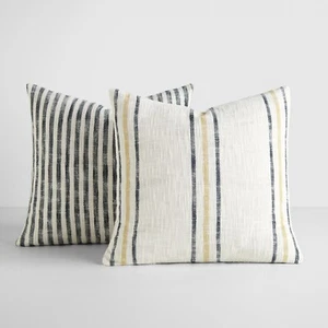 2-Pack Yarn-Dyed Striped Decor Throw Pillows (Insert and Cover Included) - Picture 1 of 24