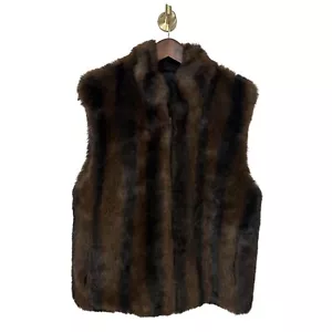 Coaco New York Kunstfell Weste braun Mob Wife Damen Medium wendbar schick Lagenlook - Bild 1 von 16