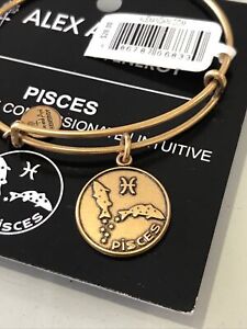 Alex and Ani Pisces Zodiac Bangle Bracelet Rafaelian Gold- Retails $28