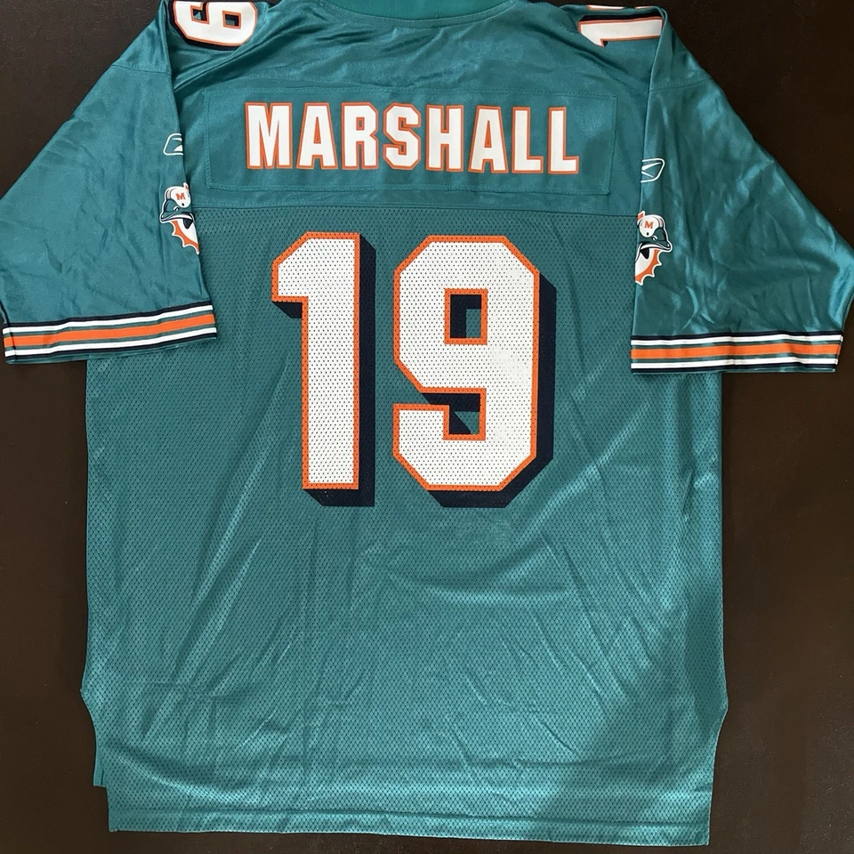 MIAMI DOLPHINS BRANDON MARSHALL ON FIELD REEBOK JERSEY SIZE XL BJR - Image 1 of 4