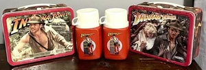 Original 1984 Indian Jones: Temple of Doom Lunchboxes & thermoses. Both Versions - Picture 1 of 8