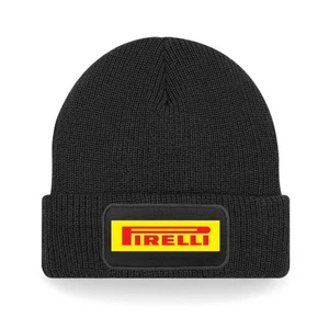 Pirelli Tyres Motor Sport Workwear Unisex Beanie Patch Printed Bobble Hat Winter - Picture 1 of 1