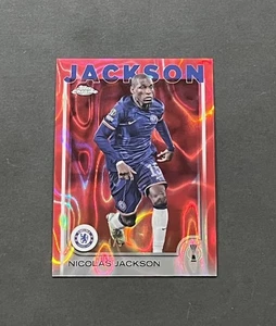 2024-25 Topps Chrome UEFA #41 Nicolas Jackson Red Lava Refractor /5 - Picture 1 of 11