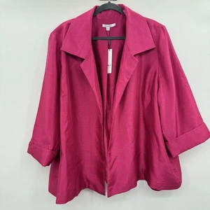 Chico's Shantung Topper in Rose Pink Size 4 = XXL A-Line Satin Mature Formal New - Picture 1 of 13