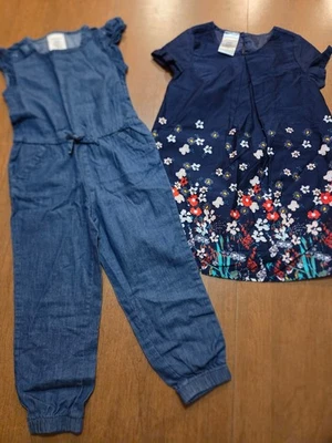 Lote de 2 - Vestido Mameluco Denim 3T Toughskins Niña Bebé Niño Pequeño Foto 1 de 4