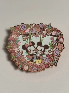 Disney Pin PALM Pink A La Mode Mickey Minnie On A Swing Cherry Blossom LE 300 - Picture 1 of 6