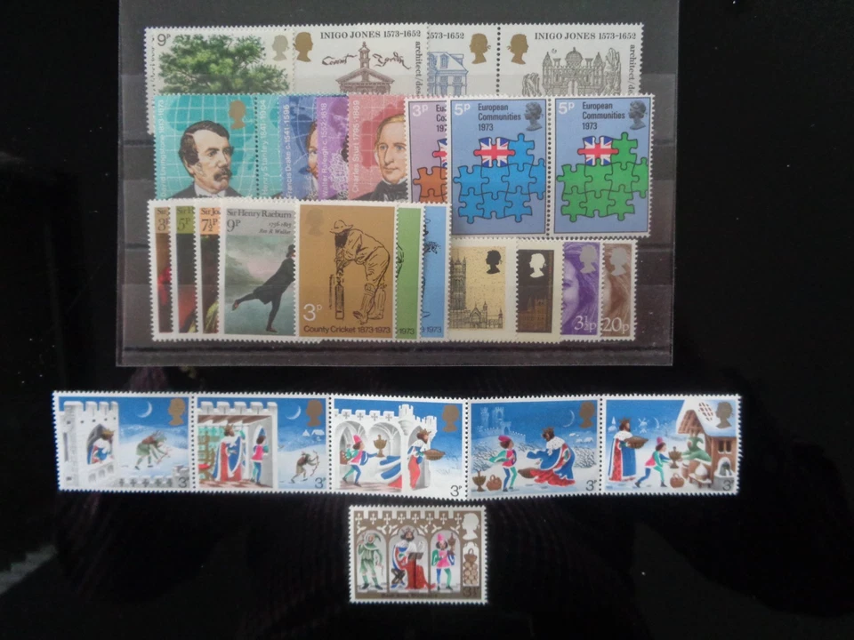 GREAT BRITAIN 1973 COMMEMORATIVE STAMPS YEAR SET MNH MINT 9 x SETS 30 STAMPS - Image 1 of 1