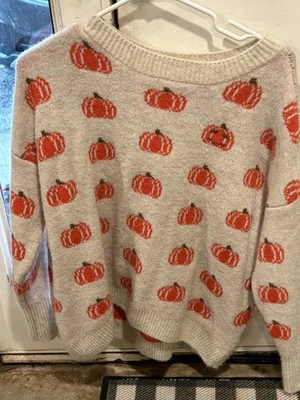 Vince Camuto Gr. S Kürbis Pullover Herbst Halloween Pullover Strick kuschelig - Bild 1 von 4