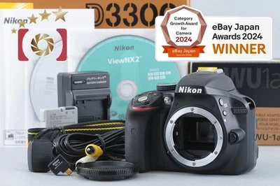 Nikon D3300 Black 24.2 MP DSLR Camera w/ WU-1a Wireless Mobile Adapter w/ Box - Image 1 of 4