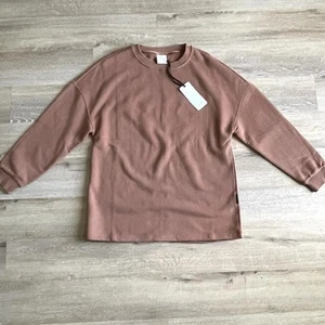 Varley Women’s Large Rowan Sweatshirt Peached Crewneck Dropped Shoulder NWT $88 - Picture 1 of 9