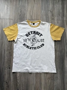 Russell Southern Made In Japan Vintage Detroit Athletic Club - White Yellow - XL - Picture 1 of 7