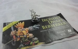 Vallejo Avatars of War Ironfist Dwarf Berserker Pewter Miniature w/Paint Guide - Picture 1 of 1