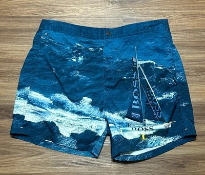 Hugo Boss Blackfish Swim Sailboat 5" Swim Trunks Quik-dry Shorts Blue Men Sz XL - Image 1 of 4