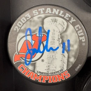 JOHN MADDEN AUTOGRAPHED 2003 Stanly Cup Puck NJ DEVILS JSA/COA - Picture 1 of 2