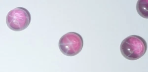 Transparent Star Ruby Round 6x6 mm Cabochon 6 Rayed Lab-created Stone 3 pcs Lot - Picture 1 of 14