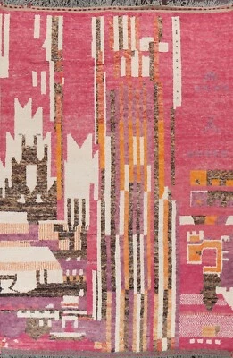 Tapete de área oriental berbere marroquino moderno geométrico lã de pelúcia feito à mão 8x11 - Imagem 1 de 4