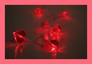 12 PACK - 3 Ft - 10 LED Heart Valentines String Lights - NewBattery Operated 2AA - Picture 1 of 2