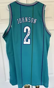 Larry Johnson Signed โ91 #1 Pickโ Hornets Adidas Swingman Jersey w/JSA Cert ๐๐ฅ - Picture 1 of 6