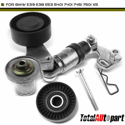 Belt Tensioner Assembly w/ 2 Pulley for BMW E38 E39 E53 540i 740i 750i 760i  - Image 1 of 4