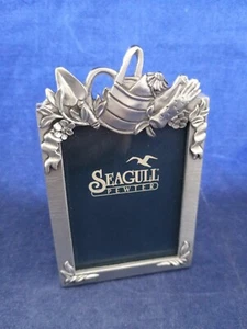 SEAGULL PEWTER Picture Frame PF1201 Etain Zinn Garden Watering Can Gloves Trowel - Picture 1 of 6
